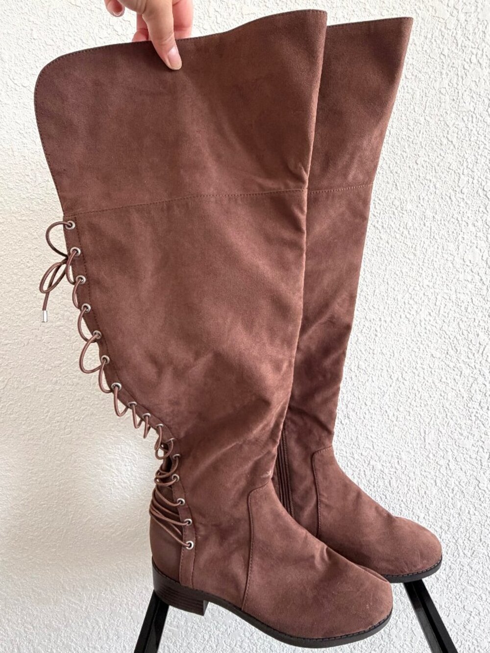 Torrid Brown Faux Suede Over the Knee Boots - Size 8WW